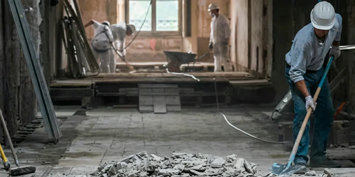 fire damage restoration professionals performing structural cleanup and restoration after a fire in Bellevue, WA