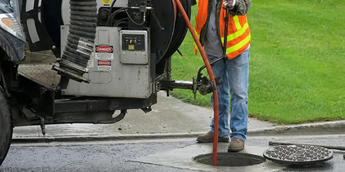 sewage clean up professionals using industrial equipment to remove contaminated wastewater in Bellevue, WA